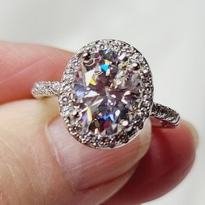 Moissanite 3 Carat Oval cut Ring